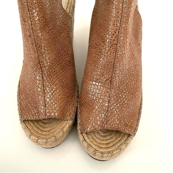 Kenneth Cole Wedges Odette Platform Espadrille beige gold metallic Size 9.5 - Picture 4 of 10